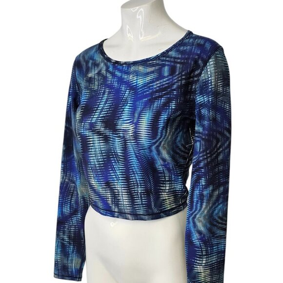 Lululemon Wunder Train Cropped Long Sleeve Shirt Shapeshifter Flux Blue, Size 6 - Picture 6 of 7